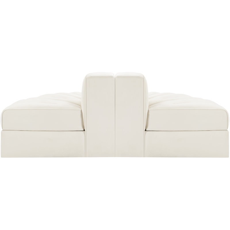 Meridian Furniture Rummi Cream Velvet Performance Fabric 2pc. Modular Loveseat