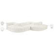 Meridian Furniture Rummi Cream Velvet Performance Fabric 6pc. Modular Sectional