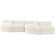 Meridian Furniture Rummi Cream Velvet Performance Fabric 6pc. Modular Sectional