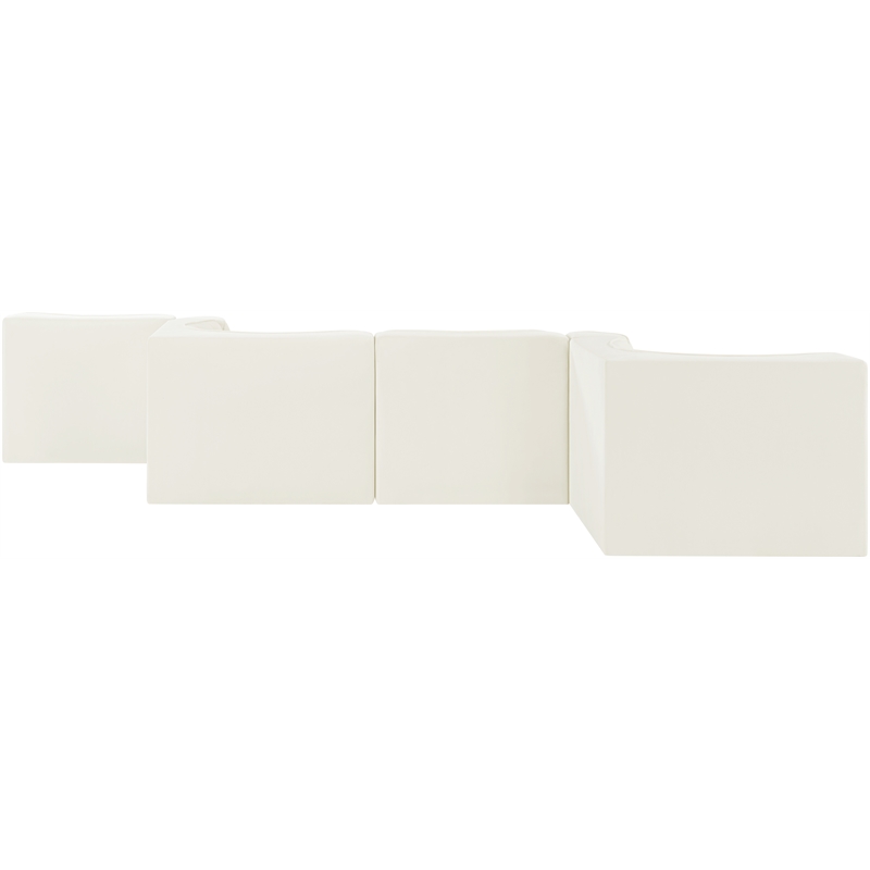 Meridian Furniture Rummi Cream Velvet Performance Fabric 6pc. Modular Sectional