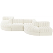 Meridian Furniture Rummi Cream Velvet Performance Fabric 6pc. Modular Sectional