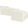 Meridian Furniture Rummi Cream Velvet Performance Fabric 6pc. Modular Sectional