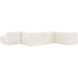 Meridian Furniture Rummi Cream Velvet Performance Fabric 6pc. Modular Sectional