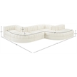 Meridian Furniture Rummi Cream Velvet Performance Fabric 6pc. Modular Sectional