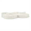 Meridian Furniture Rummi Cream Velvet Performance Fabric 6pc. Modular Sectional