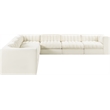 Meridian Furniture Rummi Cream Velvet Performance Fabric 7pc. Modular Sectional