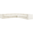 Meridian Furniture Rummi Cream Velvet Performance Fabric 7pc. Modular Sectional