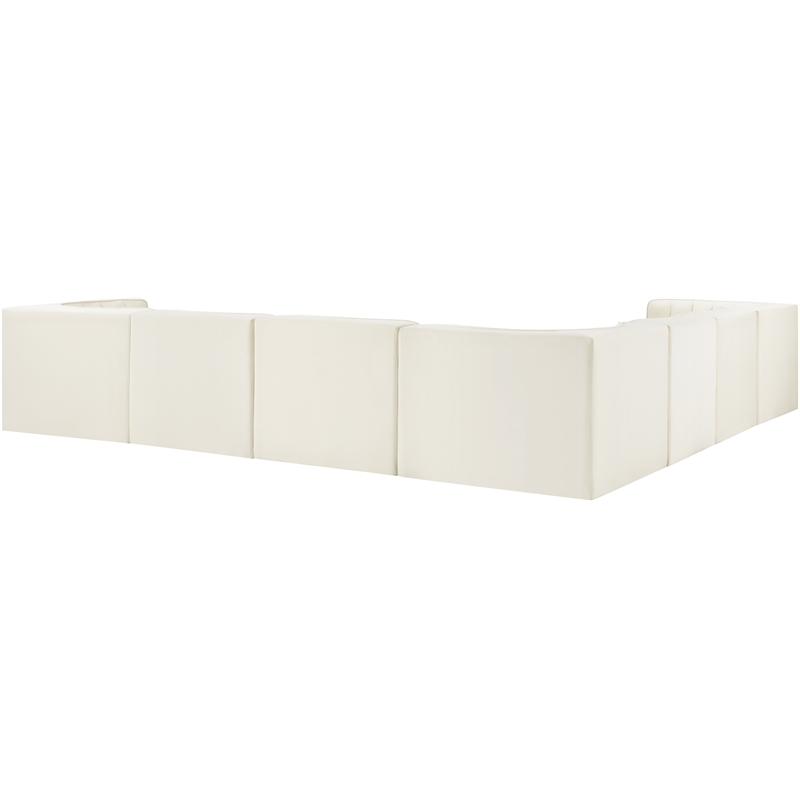 Meridian Furniture Rummi Cream Velvet Performance Fabric 7pc. Modular Sectional