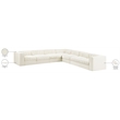 Meridian Furniture Rummi Cream Velvet Performance Fabric 7pc. Modular Sectional