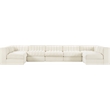 Meridian Furniture Rummi Cream Velvet Performance Fabric 7pc. Modular Sectional