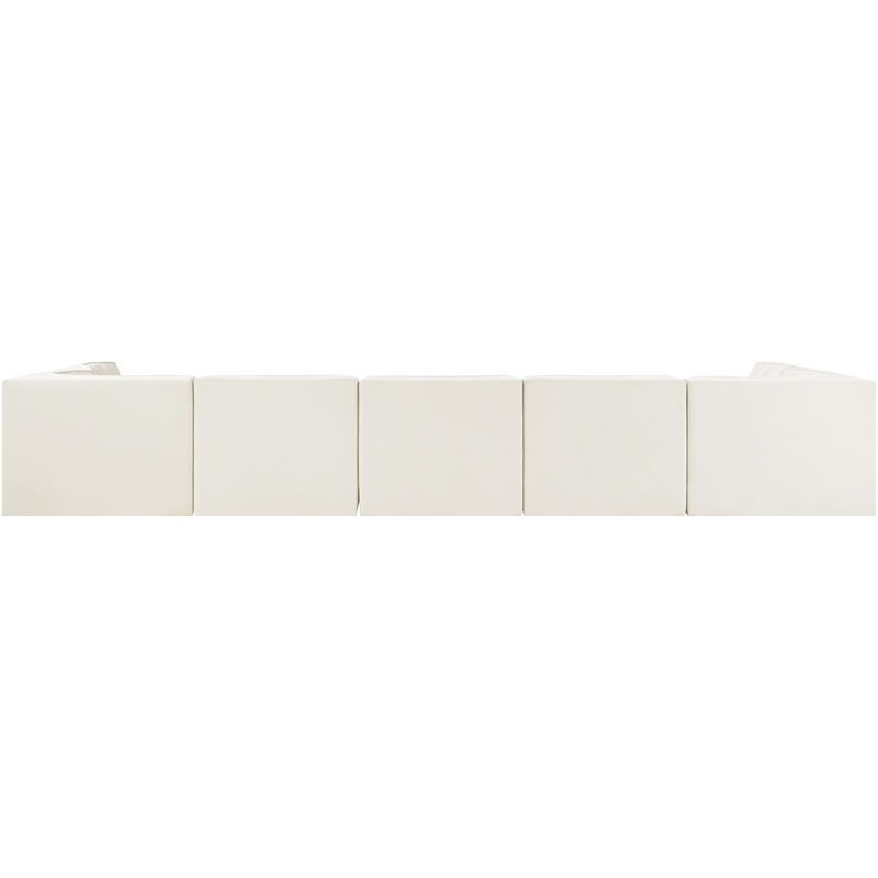 Meridian Furniture Rummi Cream Velvet Performance Fabric 7pc. Modular Sectional