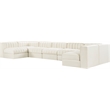 Meridian Furniture Rummi Cream Velvet Performance Fabric 7pc. Modular Sectional