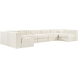 Meridian Furniture Rummi Cream Velvet Performance Fabric 7pc. Modular Sectional