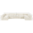 Meridian Furniture Rummi Cream Velvet Performance Fabric 7pc. Modular Sectional