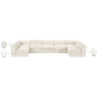 Meridian Furniture Rummi Cream Velvet Performance Fabric 7pc. Modular Sectional