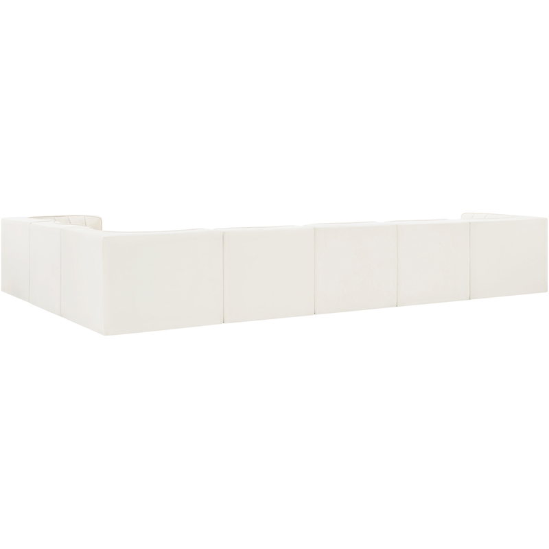 Meridian Furniture Rummi Cream Velvet Performance Fabric 7pc. Modular Sectional