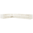Meridian Furniture Rummi Cream Velvet Performance Fabric 7pc. Modular Sectional