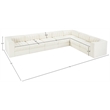 Meridian Furniture Rummi Cream Velvet Performance Fabric 7pc. Modular Sectional