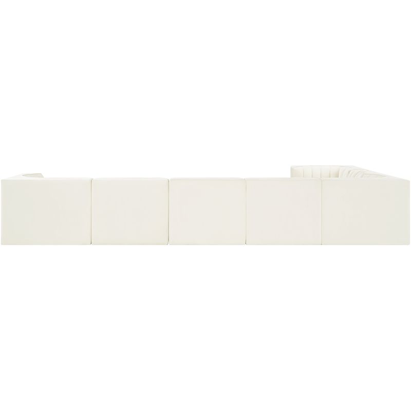 Meridian Furniture Rummi Cream Velvet Performance Fabric 7pc. Modular Sectional