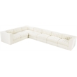 Meridian Furniture Rummi Cream Velvet Performance Fabric 7pc. Modular Sectional