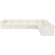 Meridian Furniture Rummi Cream Velvet Performance Fabric 7pc. Modular Sectional