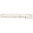 Meridian Furniture Rummi Cream Velvet Performance Fabric 7pc. Modular Sectional