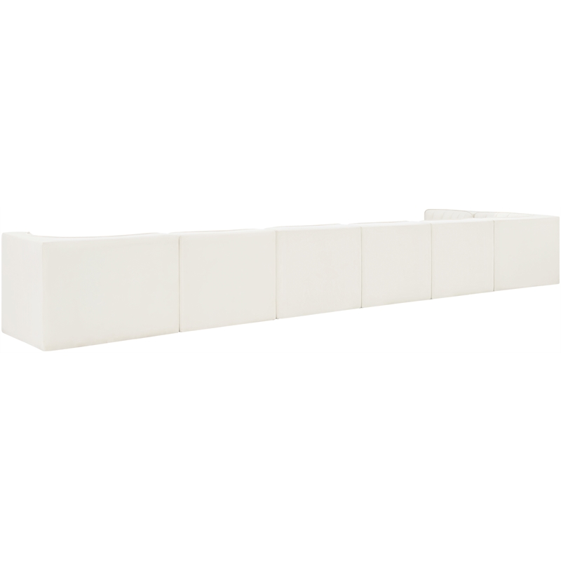 Meridian Furniture Rummi Cream Velvet Performance Fabric 7pc. Modular Sectional
