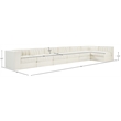 Meridian Furniture Rummi Cream Velvet Performance Fabric 7pc. Modular Sectional