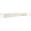 Meridian Furniture Rummi Cream Velvet Performance Fabric 7pc. Modular Sectional