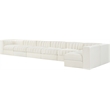 Meridian Furniture Rummi Cream Velvet Performance Fabric 7pc. Modular Sectional