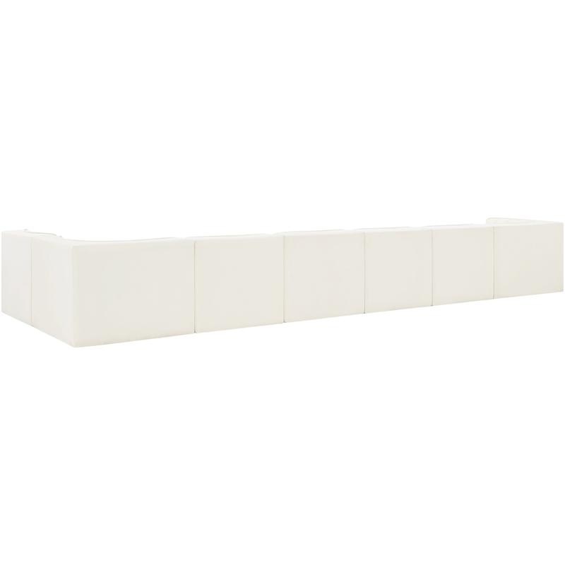 Meridian Furniture Rummi Cream Velvet Performance Fabric 7pc. Modular Sectional