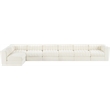 Meridian Furniture Rummi Cream Velvet Performance Fabric 7pc. Modular Sectional