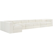 Meridian Furniture Rummi Cream Velvet Performance Fabric 7pc. Modular Sectional
