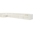 Meridian Furniture Rummi Cream Velvet Performance Fabric 7pc. Modular Sectional