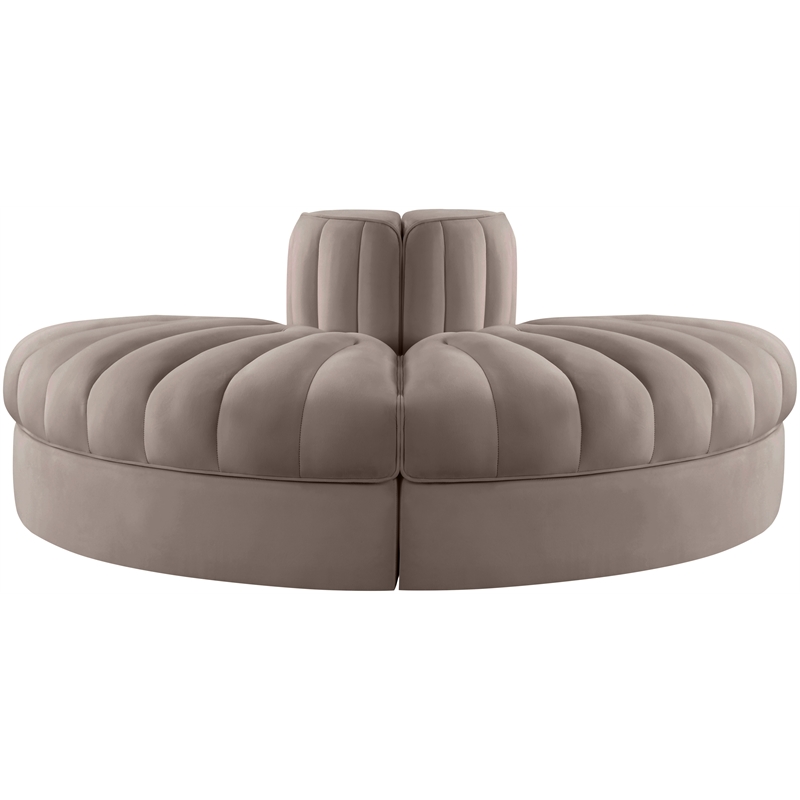 Meridian Furniture Rummi Taupe Velvet Performance Fabric 2pc. Modular Loveseat