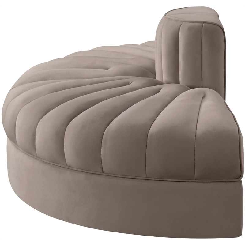 Meridian Furniture Rummi Taupe Velvet Performance Fabric 2pc. Modular Loveseat