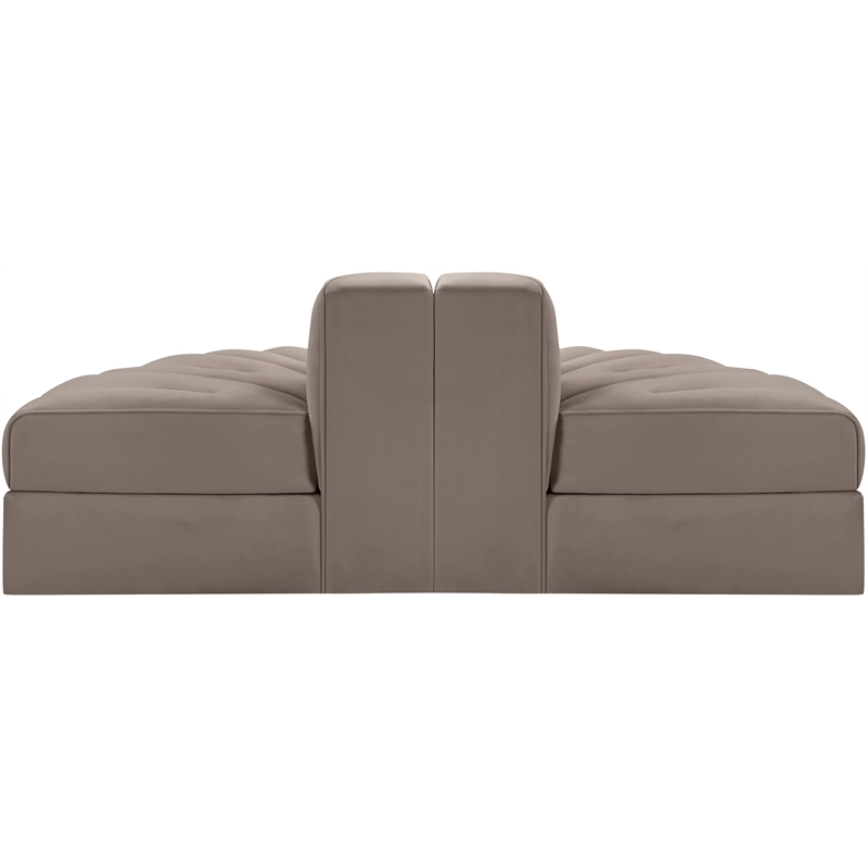 Meridian Furniture Rummi Taupe Velvet Performance Fabric 2pc. Modular Loveseat