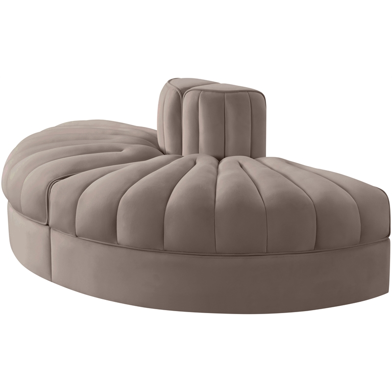 Meridian Furniture Rummi Taupe Velvet Performance Fabric 2pc. Modular Loveseat