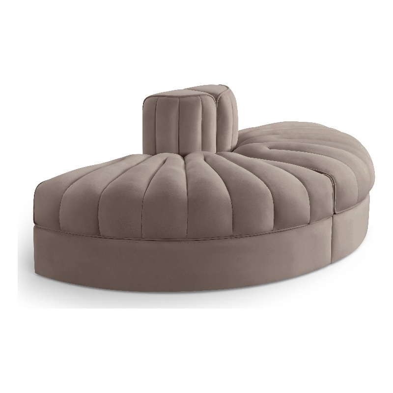 Meridian Furniture Rummi Taupe Velvet Performance Fabric 2pc. Modular Loveseat