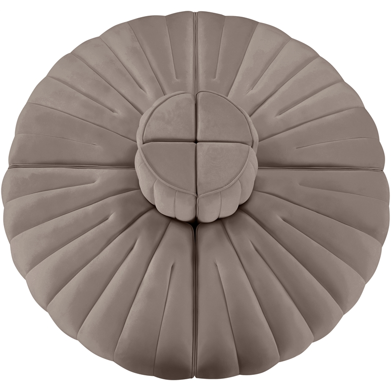 Meridian Furniture Rummi Taupe Velvet Performance Fabric 4pc. Modular Sofa
