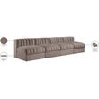 Meridian Furniture Rummi Taupe Velvet Performance Fabric 4pc. Modular Sofa