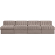 Meridian Furniture Rummi Taupe Velvet Performance Fabric 4pc. Modular Sofa