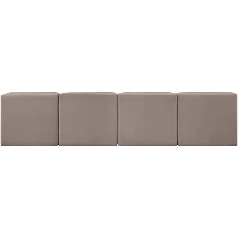 Meridian Furniture Rummi Taupe Velvet Performance Fabric 4pc. Modular Sofa