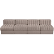 Meridian Furniture Rummi Taupe Velvet Performance Fabric 4pc. Modular Sofa