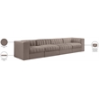 Meridian Furniture Rummi Taupe Velvet Performance Fabric 4pc. Modular Sofa