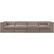 Meridian Furniture Rummi Taupe Velvet Performance Fabric 4pc. Modular Sofa