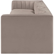 Meridian Furniture Rummi Taupe Velvet Performance Fabric 4pc. Modular Sofa