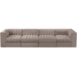 Meridian Furniture Rummi Taupe Velvet Performance Fabric 4pc. Modular Sofa