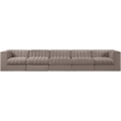Meridian Furniture Rummi Taupe Velvet Performance Fabric 5pc. Modular Sofa