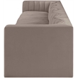 Meridian Furniture Rummi Taupe Velvet Performance Fabric 5pc. Modular Sofa